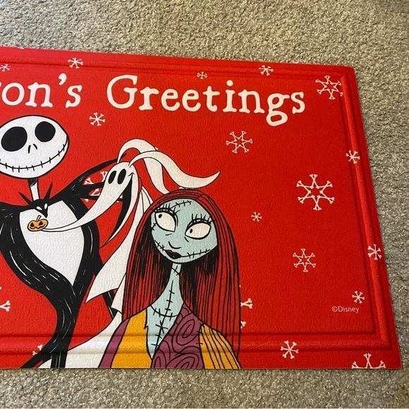 Disney Nightmare Before Christmas Jack Skellington Rubber Doormat Red Zero - Picture 3 of 4